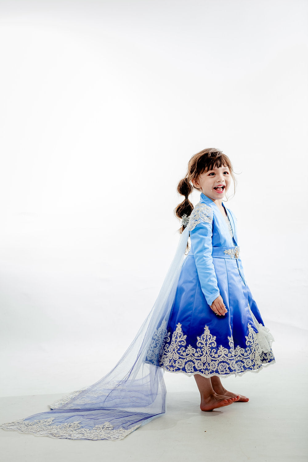 Elsa Blue Ombre Trench Coat