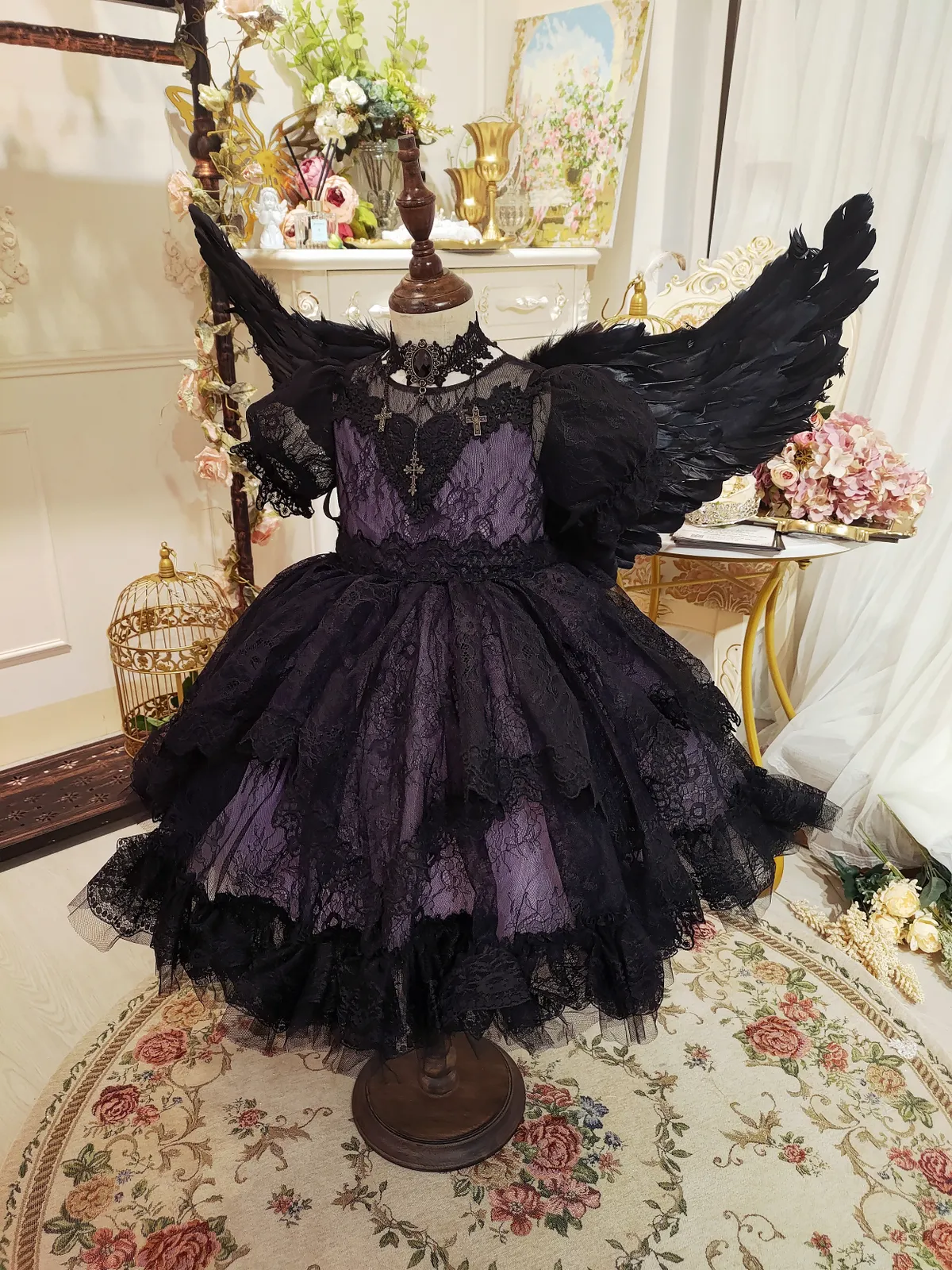 Little Witch Amelia - Purple & Black Lace Dress
