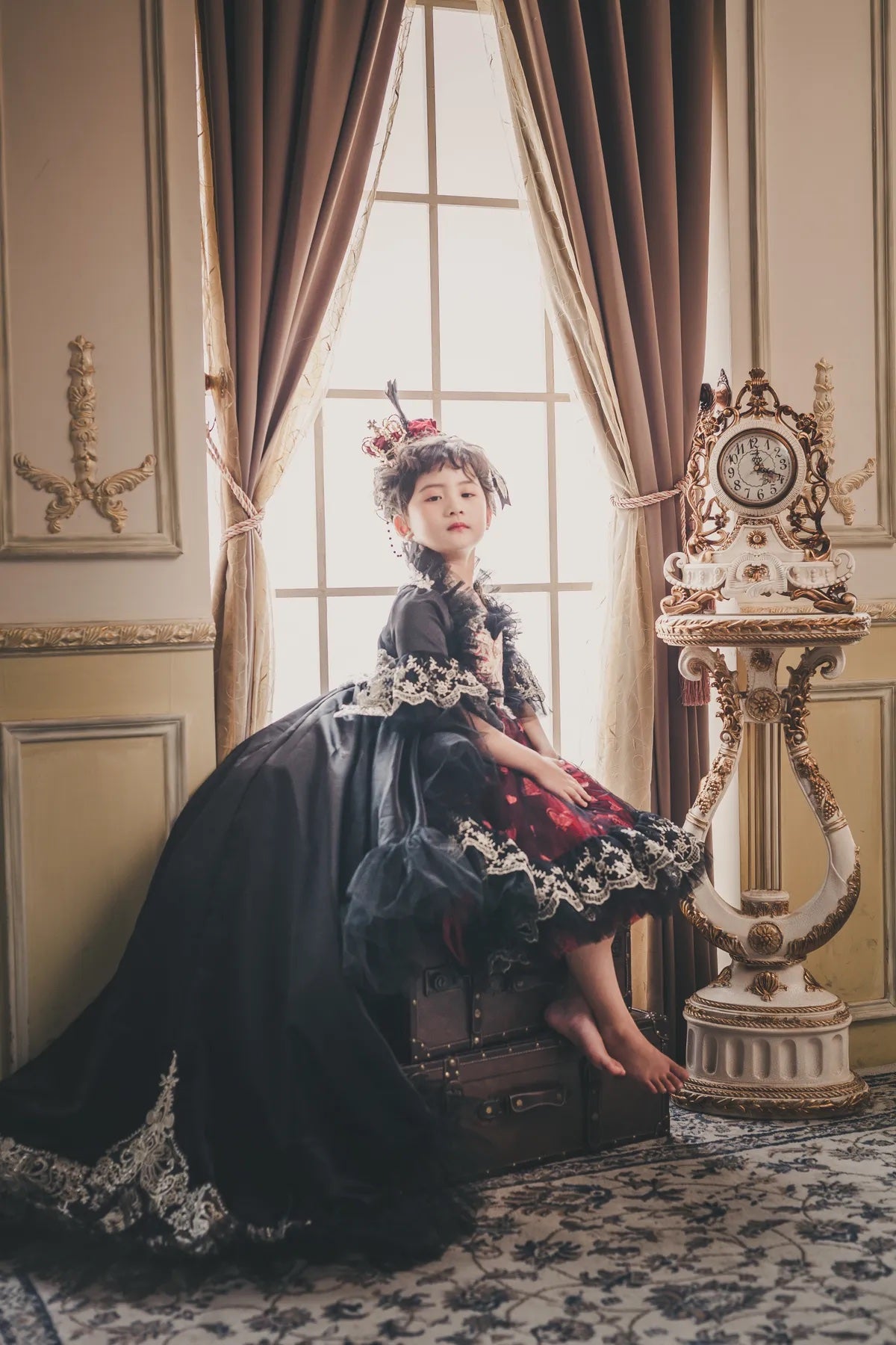 Queen of Hearts Red & Black Lace Set (Dress & Coat)