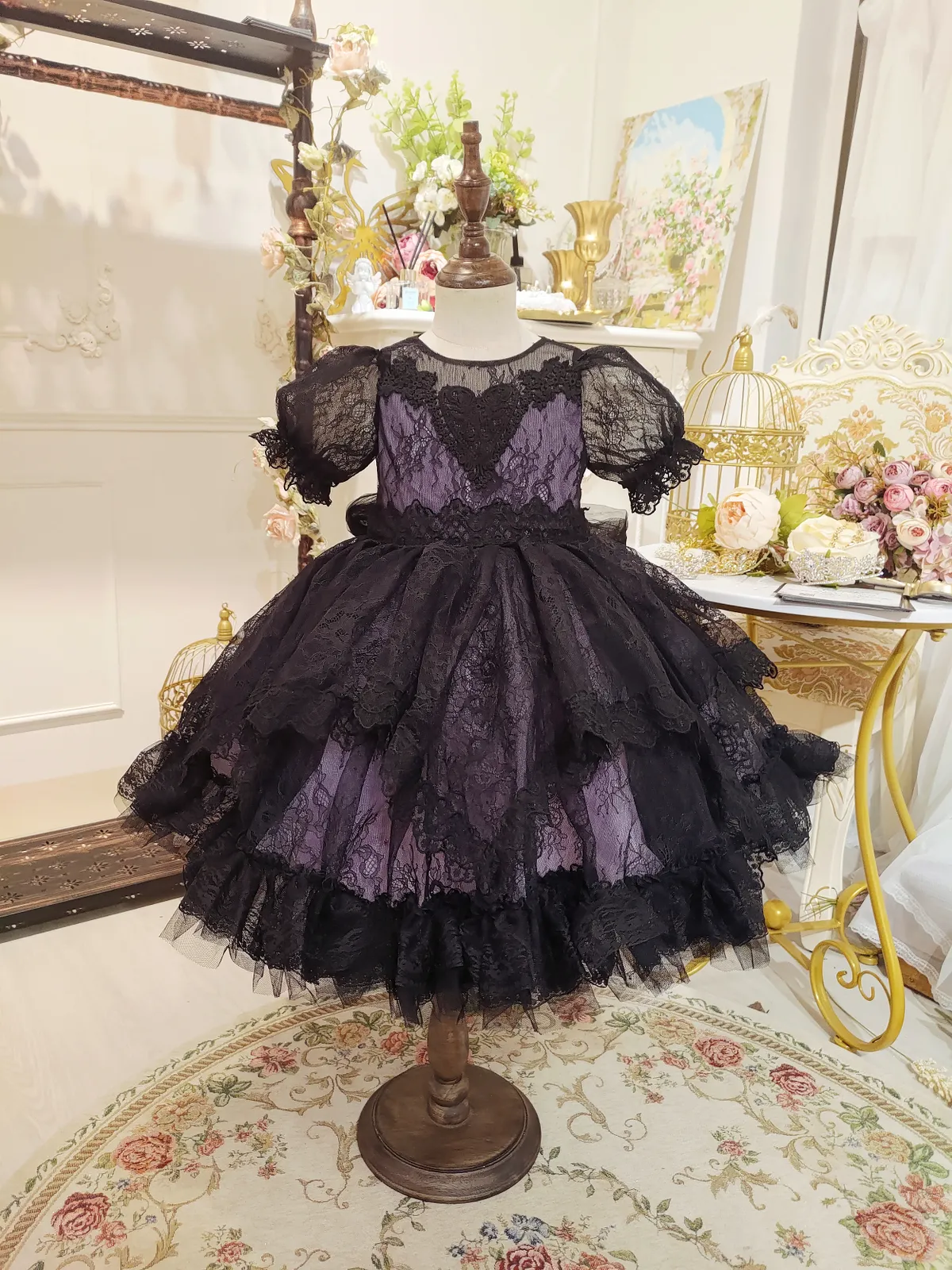 Little Witch Amelia - Purple & Black Lace Dress