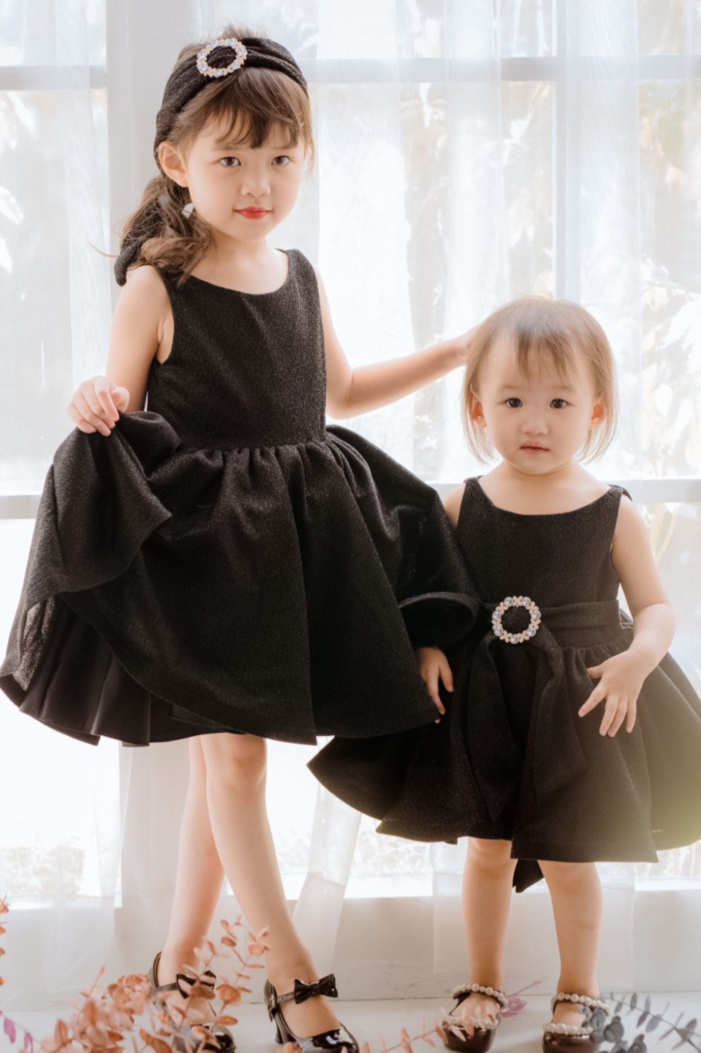 Little Audrey Black Lurex Dress with Cropped Jacket