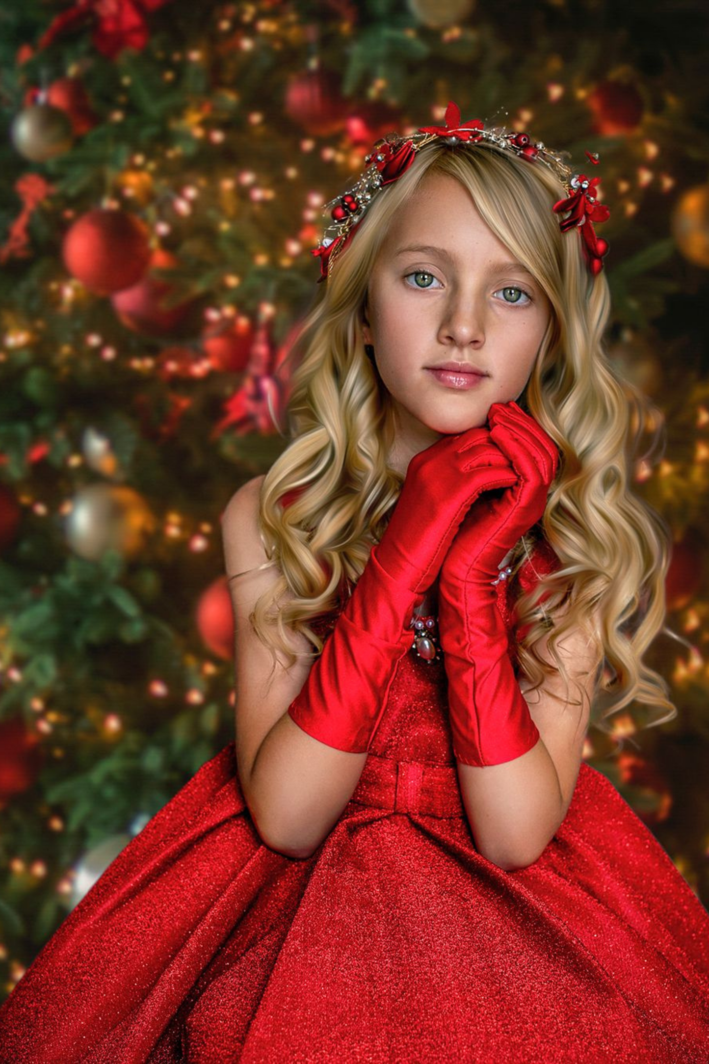 Ruby Red Lurex Gown