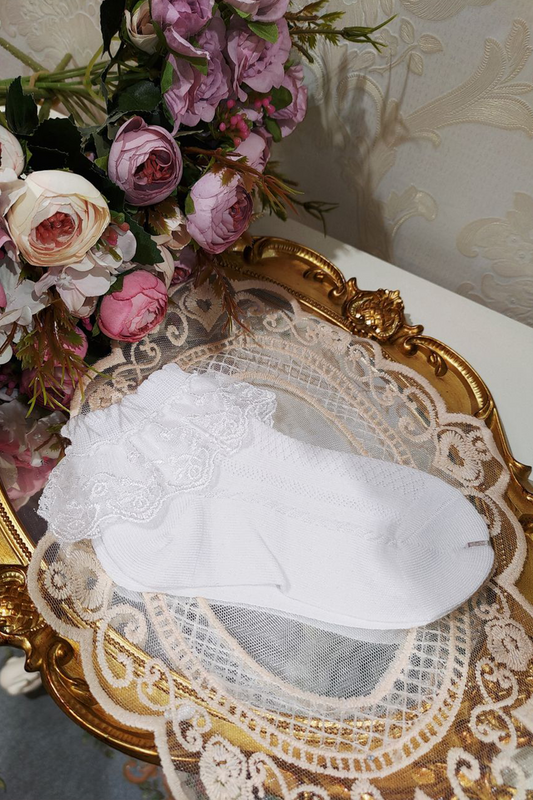 White Cotton Lace Socks