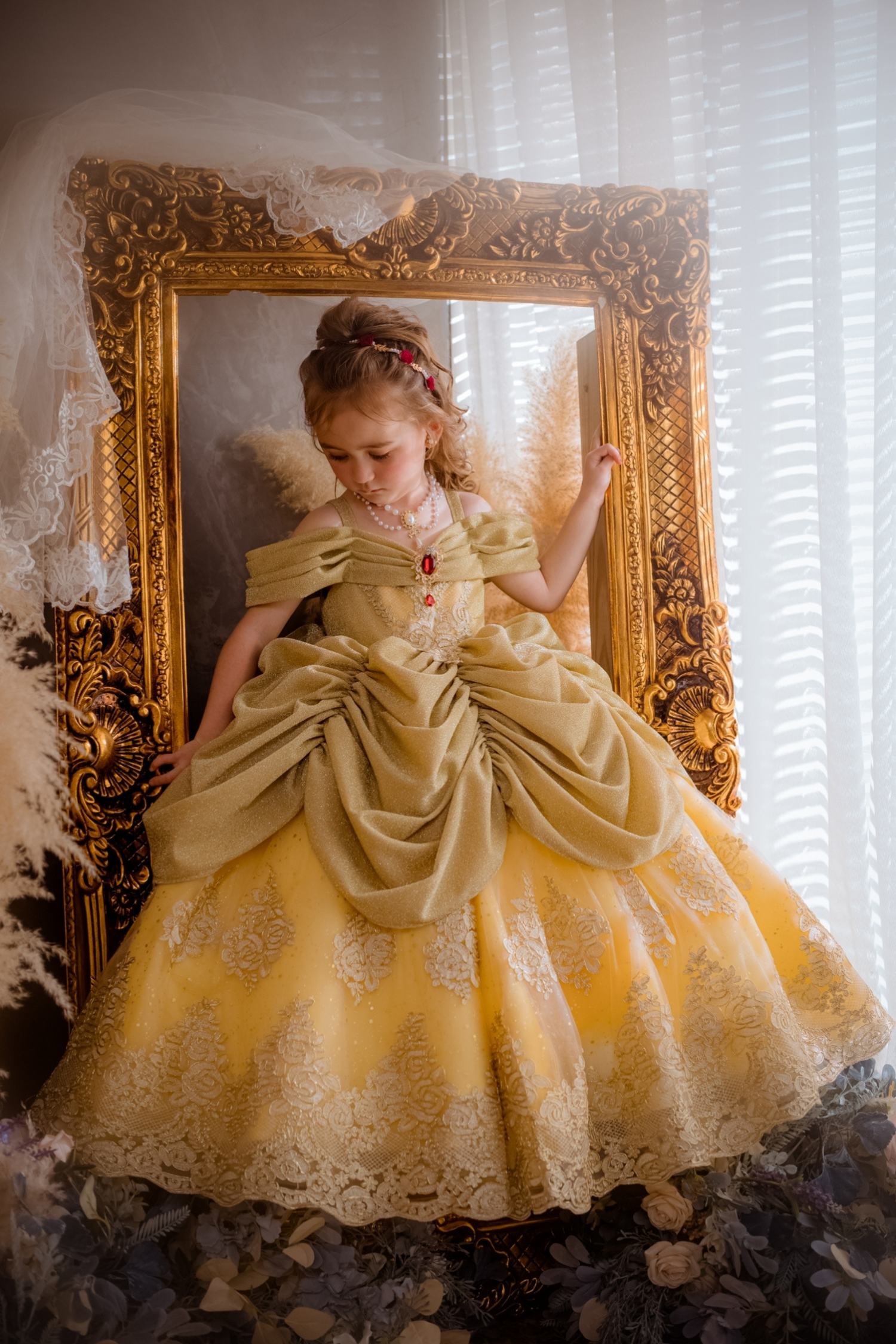 Belle Golden Lurex Gown princessprojectco Belle Golden Lurex Gown princessprojectco