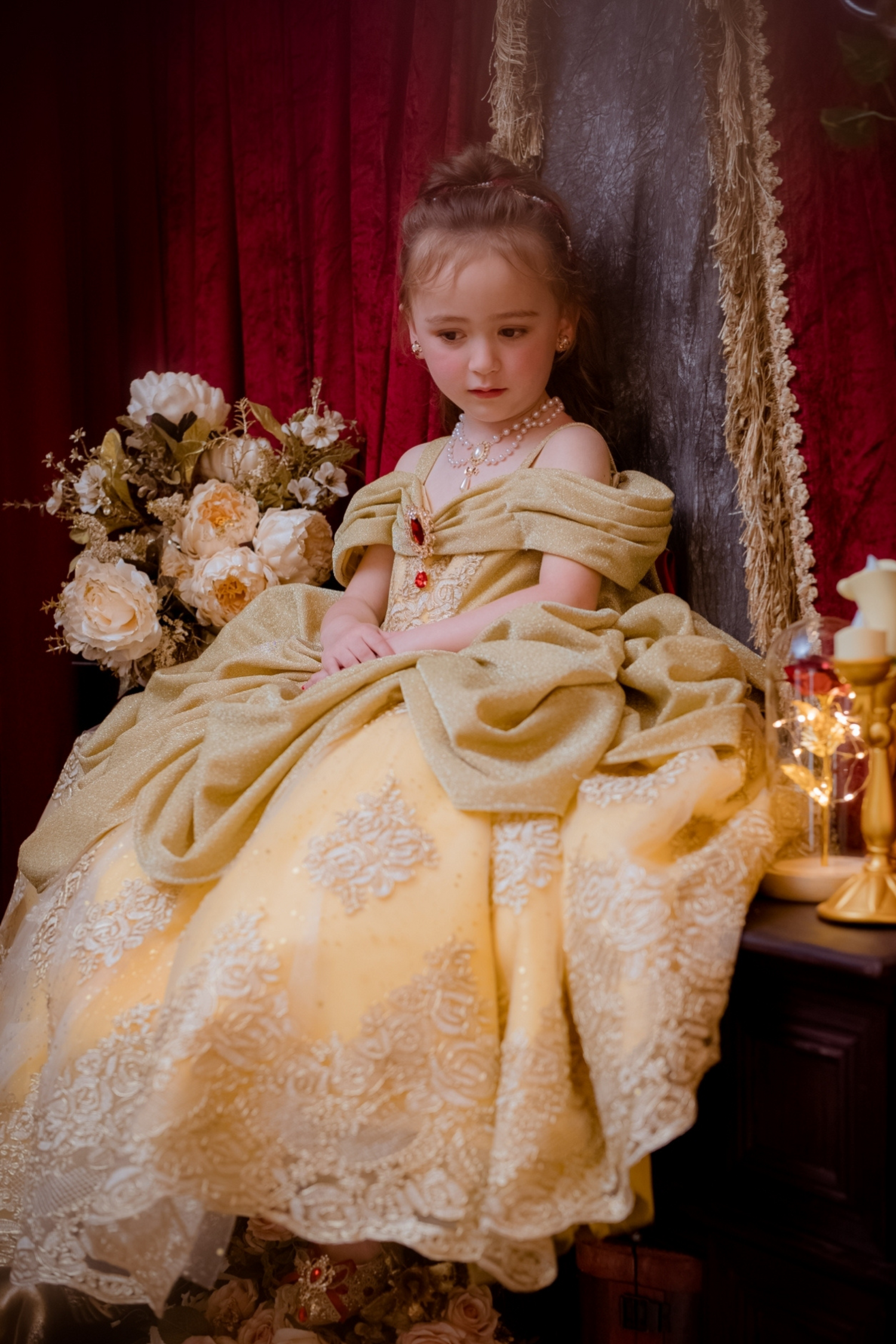 Belle Golden Lurex Gown princessprojectco Belle Golden Lurex Gown princessprojectco