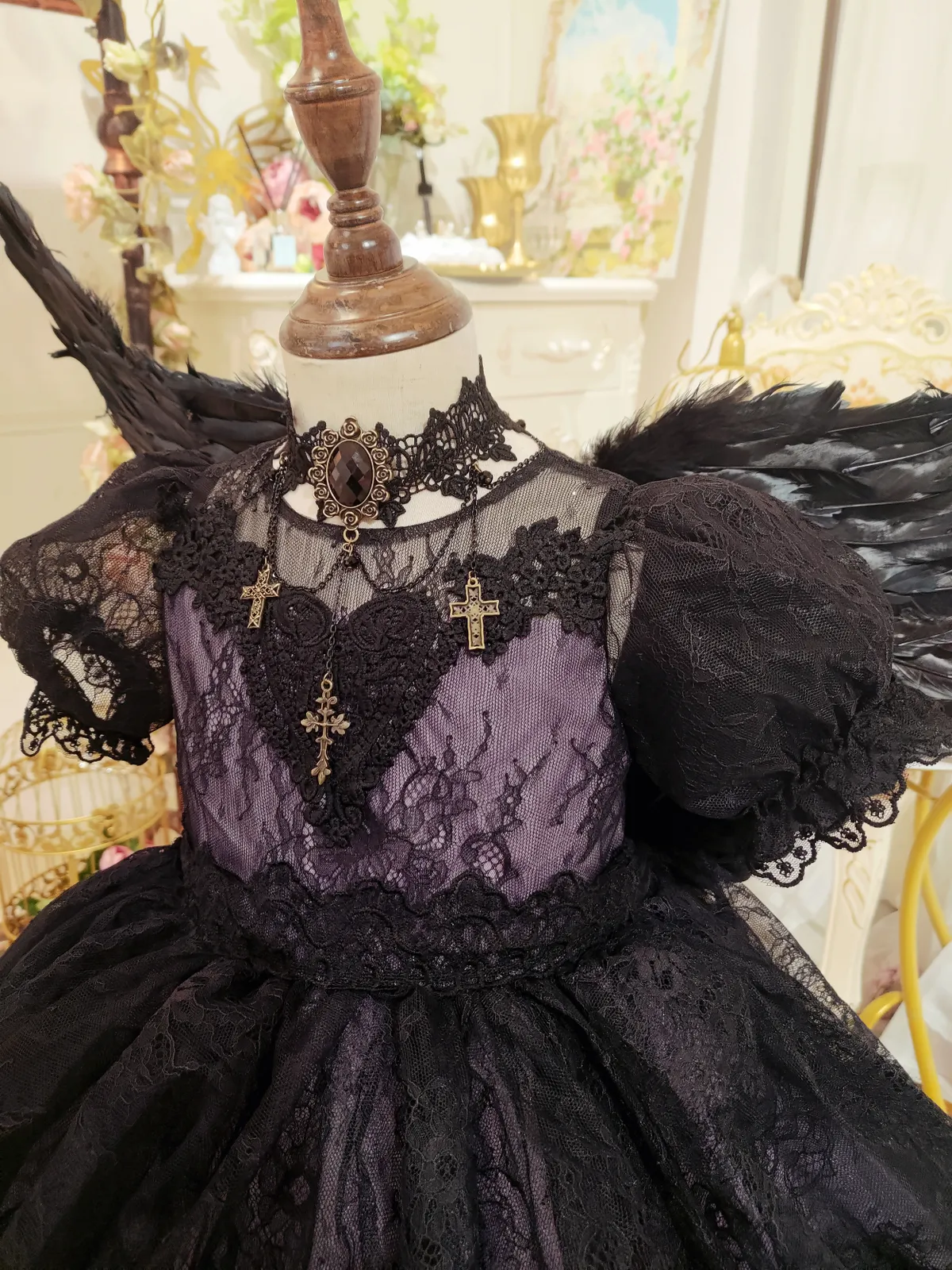 Little Witch Amelia - Purple & Black Lace Dress