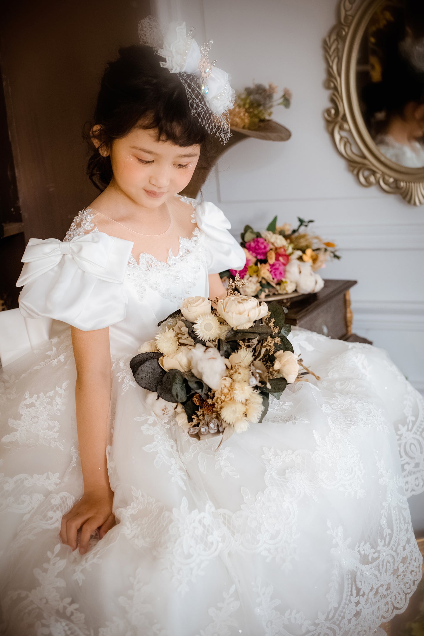 Queen of Baroque - White Lace Gown