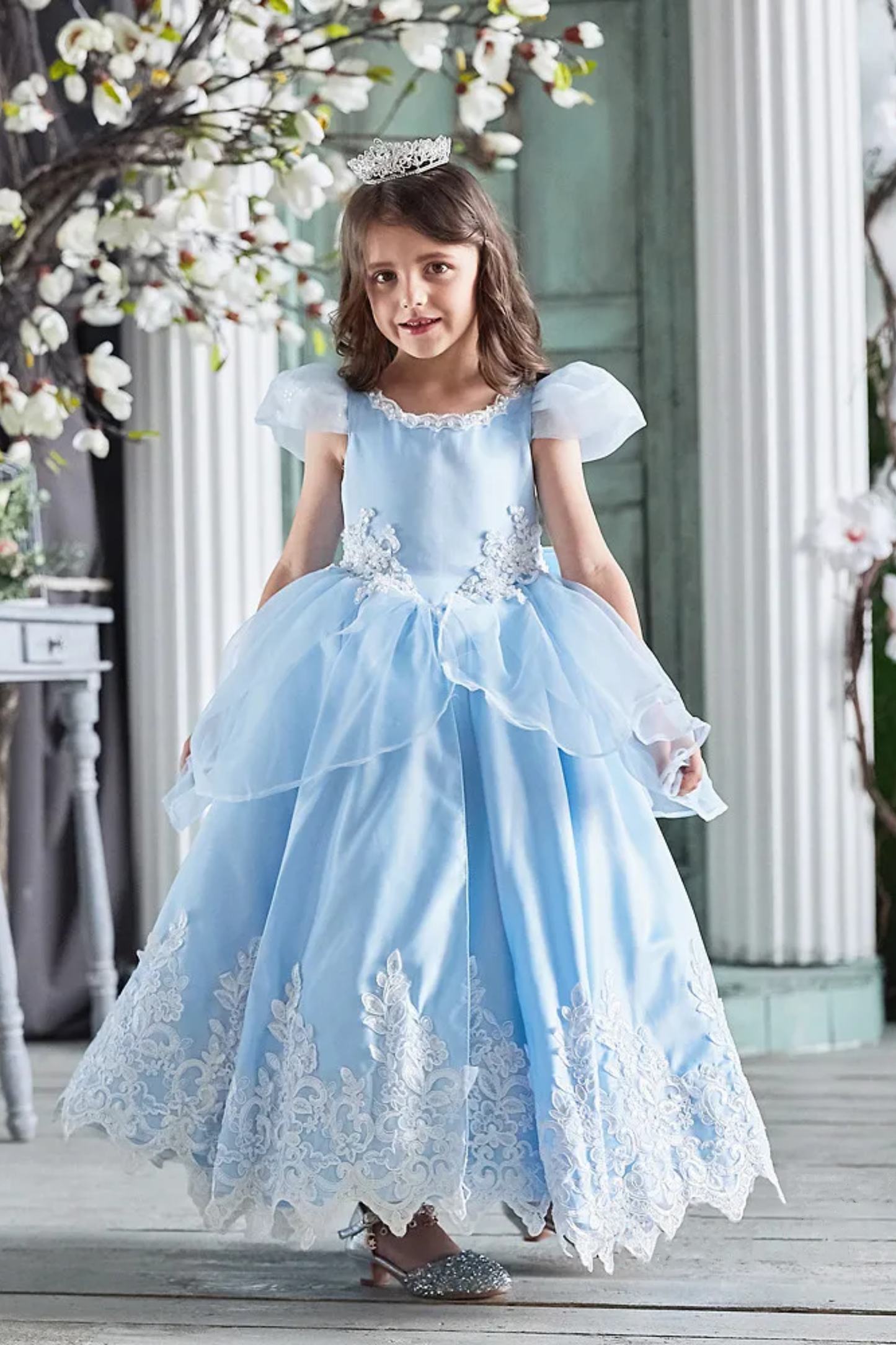 Cinderella Blue Satin Gown