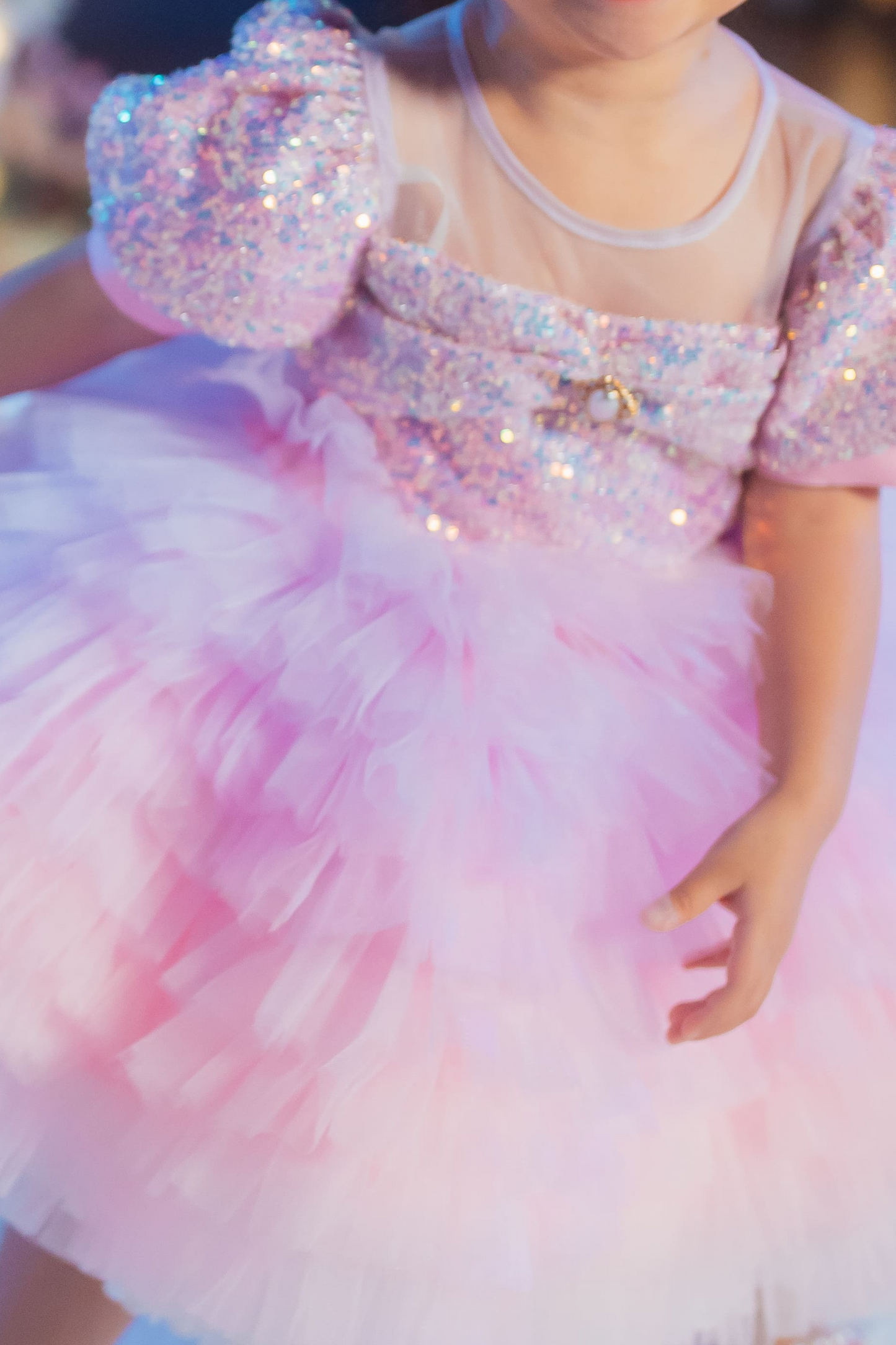White Sugar Plum Fairy Ombre Tulle Dress