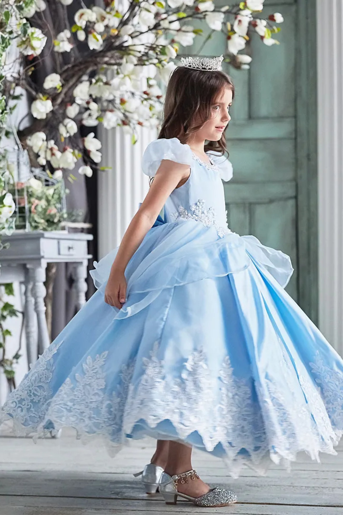 Cinderella Blue Satin Gown