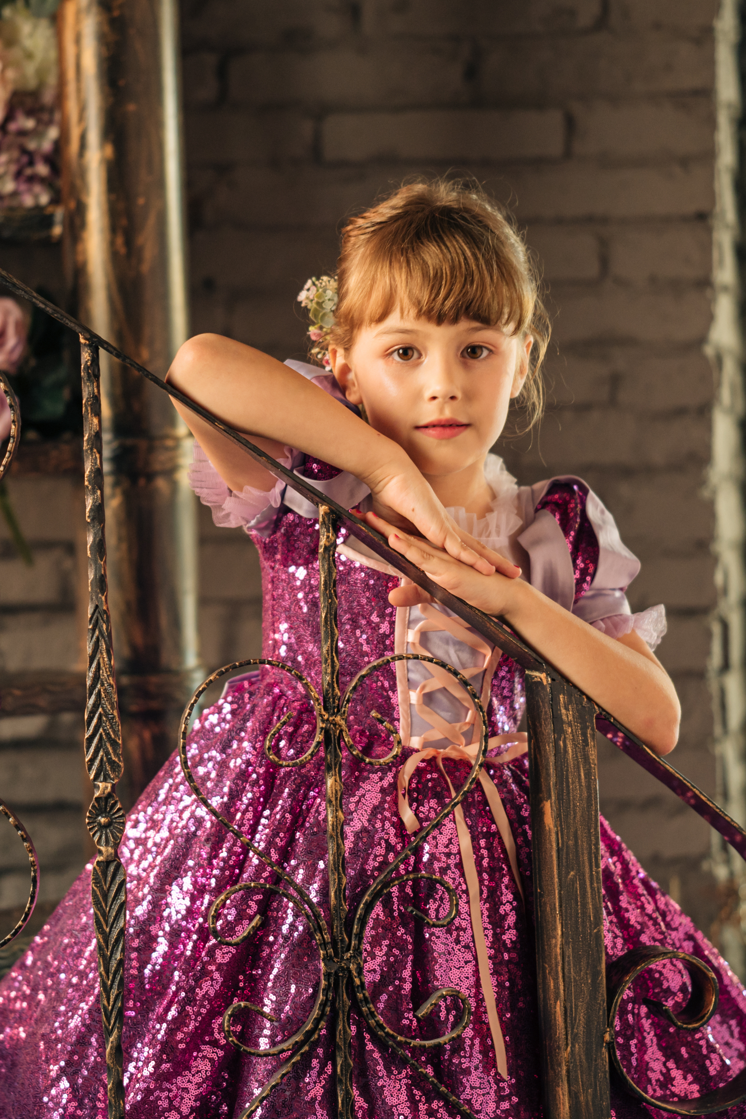 Rapunzel Purple and Pink Puff Sleeve Sequin Gown – princessprojectco Rapunzel Purple and Pink Puff Sleeve Sequin Gown – princessprojectco