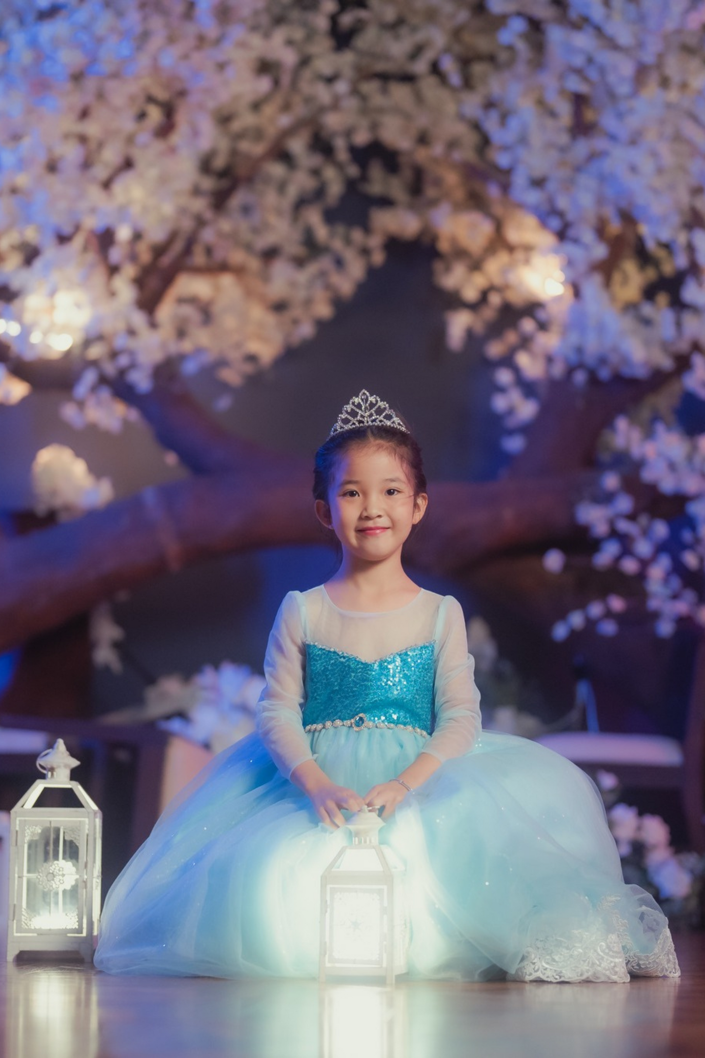 Queen Elsa Blue Sequin Gown