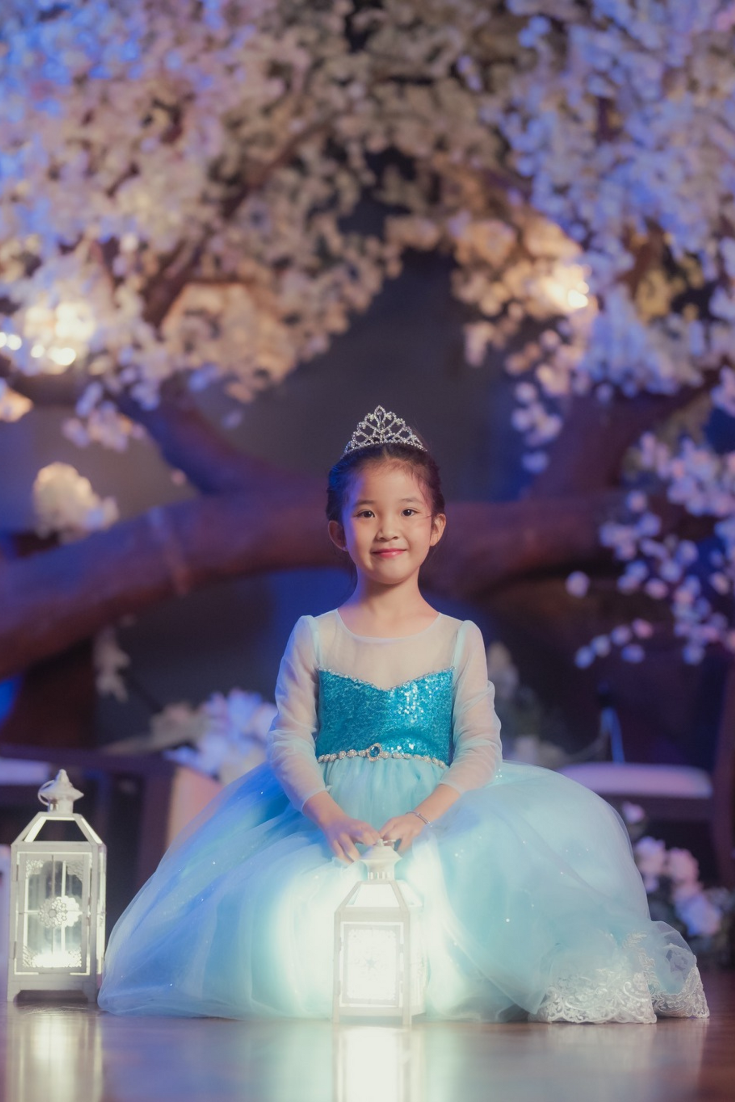 Blue Frozen Princess Dress with Cape for Little Malaysia