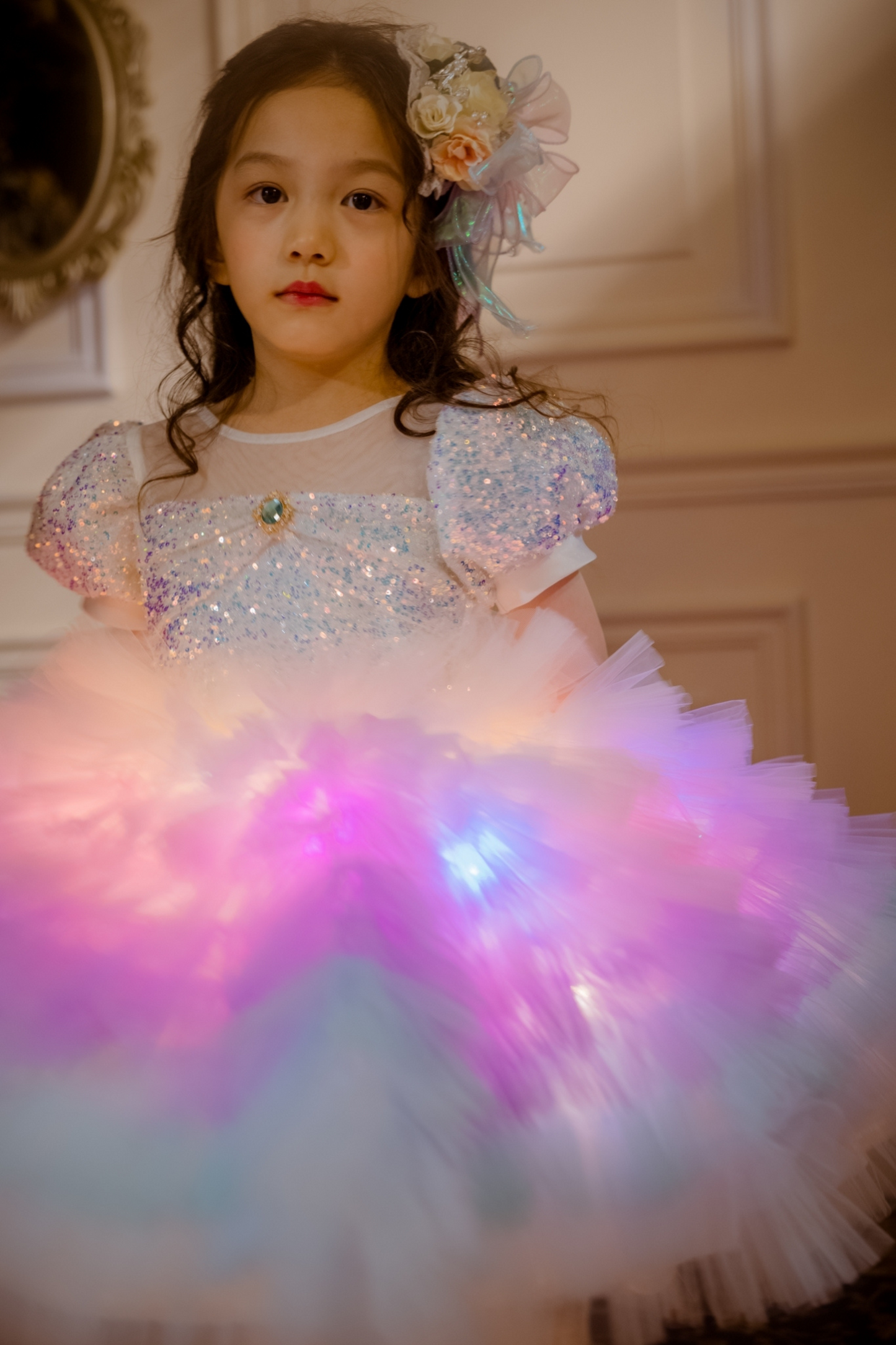 White Sugar Plum Fairy Ombre Tulle Dress