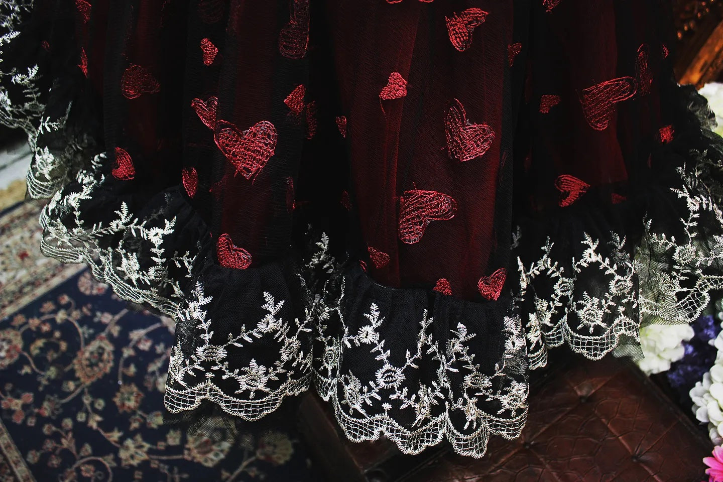 Queen of Hearts Red & Black Lace Set (Dress & Coat)