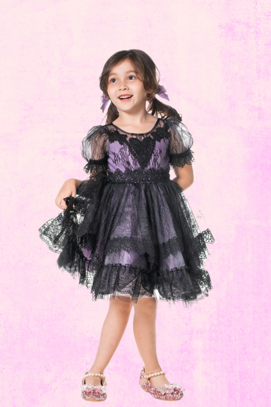 Little Witch Amelia - Purple & Black Lace Dress