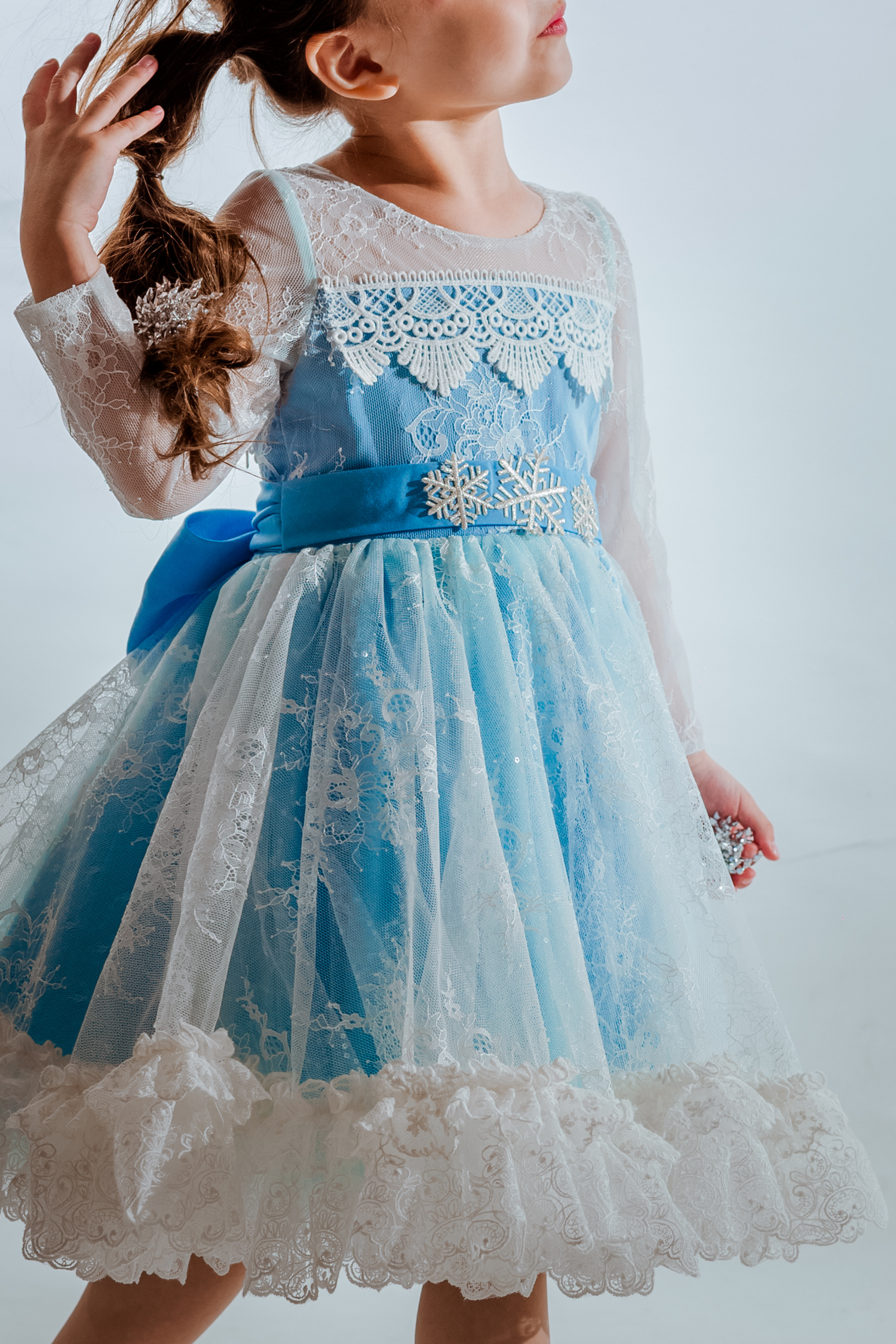 elsa long sleeve dress Disney Frozen Girl's Elsa Long Sleeve Dress, Knee Length Casual Clothing for Kids, Size: 3T, Blue