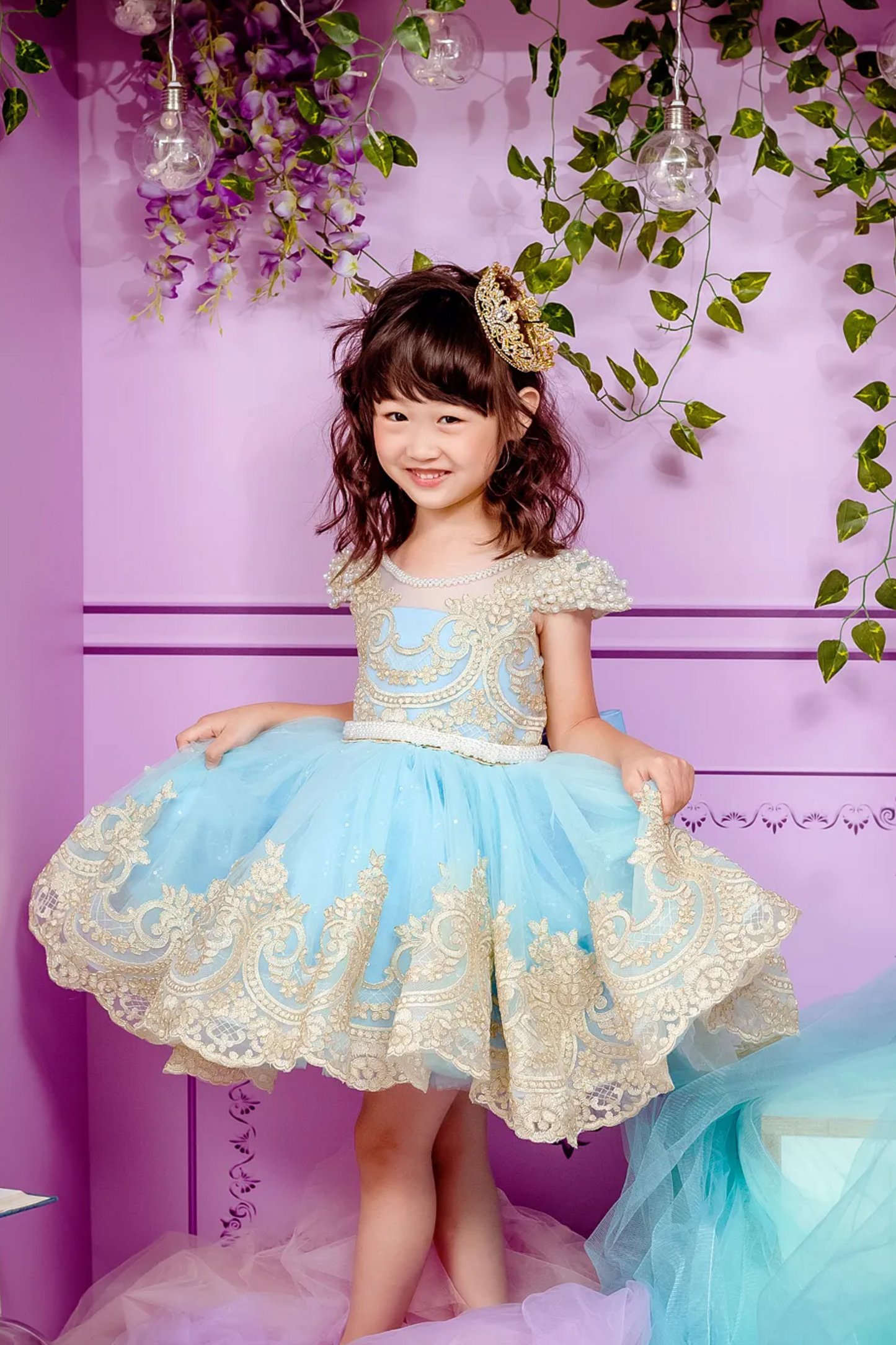 Blue Swan Rococo Gold Lace Dress