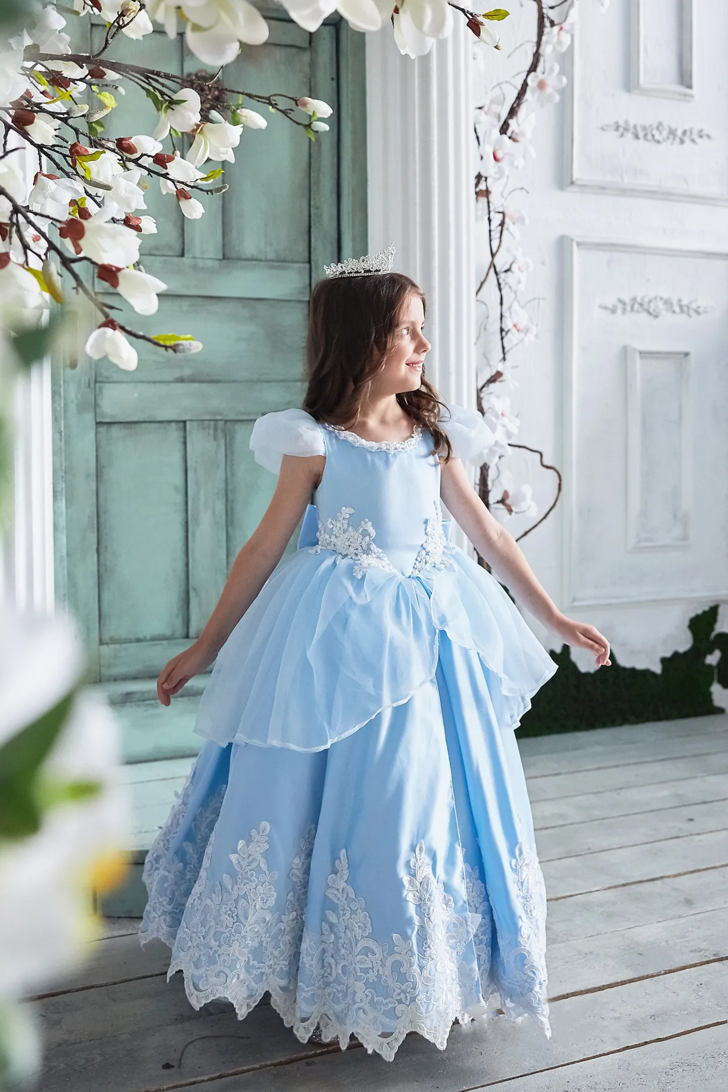 Cinderella Blue Satin Gown