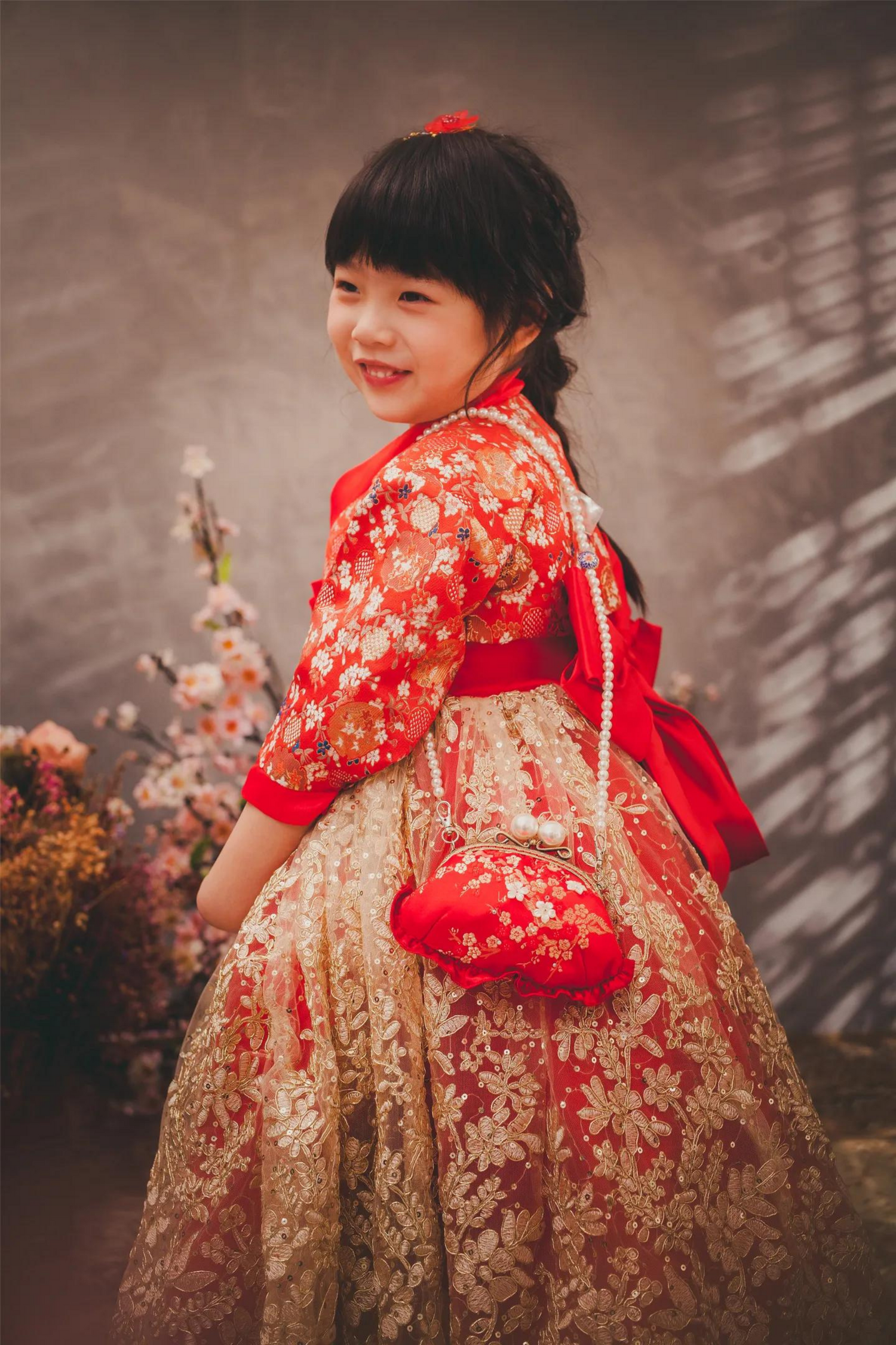 Hanbok red top