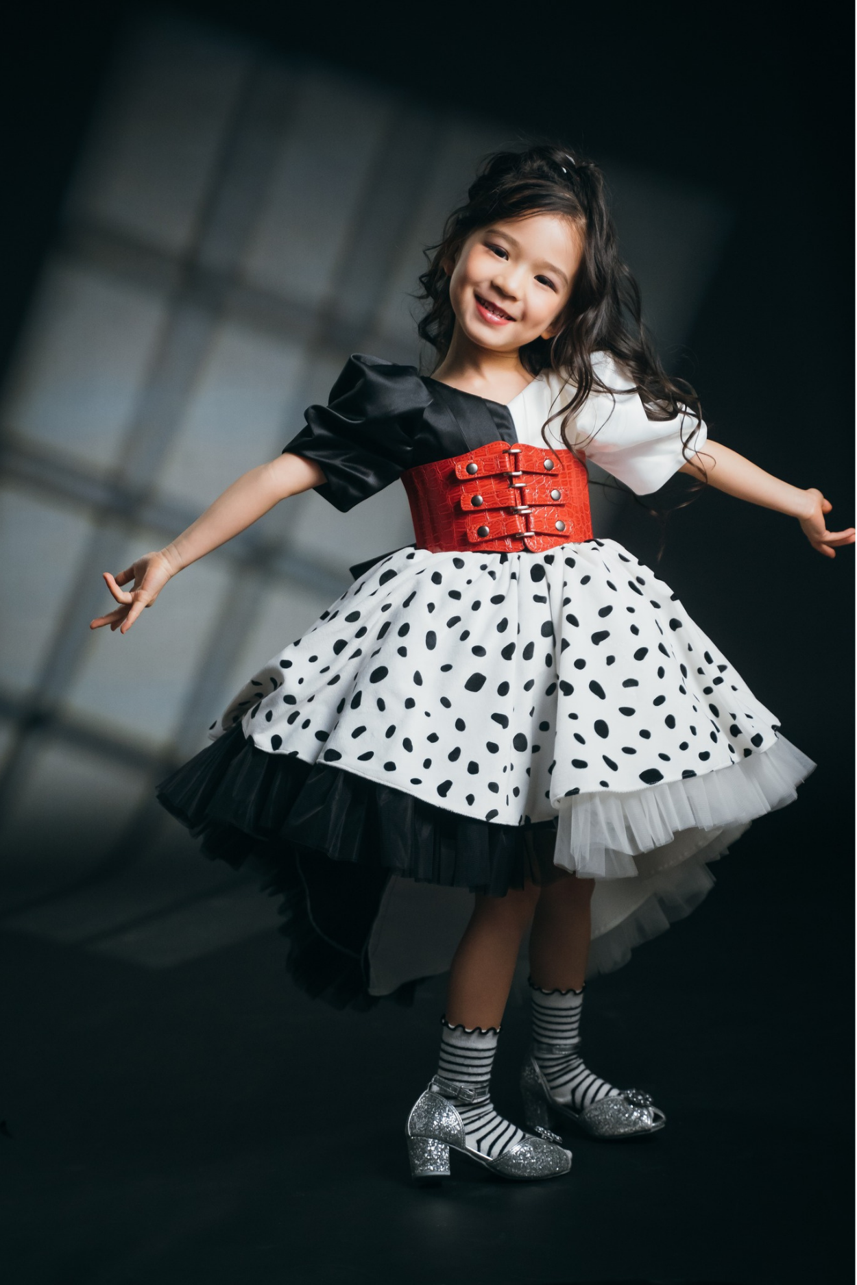 Cruella Black & White Dalmatian Dress princessprojectco Cruella Black & White Dalmatian Dress princessprojectco