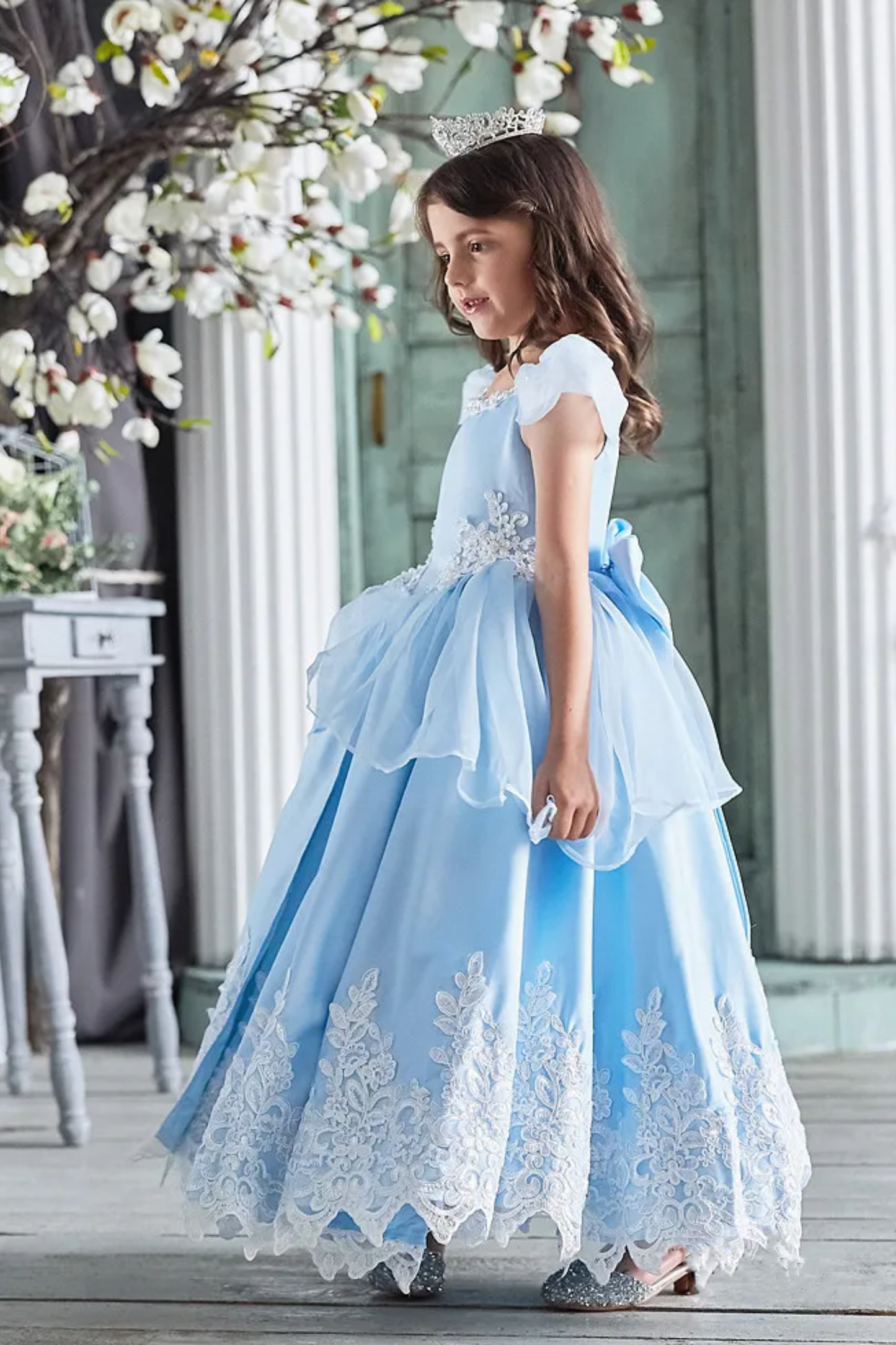 Cinderella Blue Satin Gown