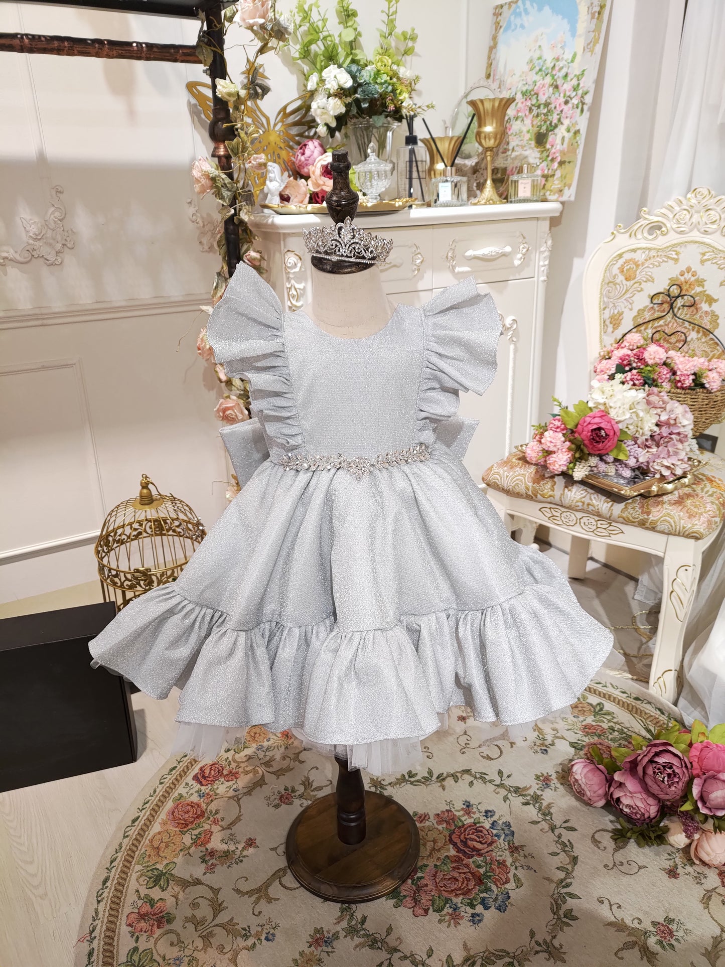 Diamond Foxtrot - Silver White Lurex Dress
