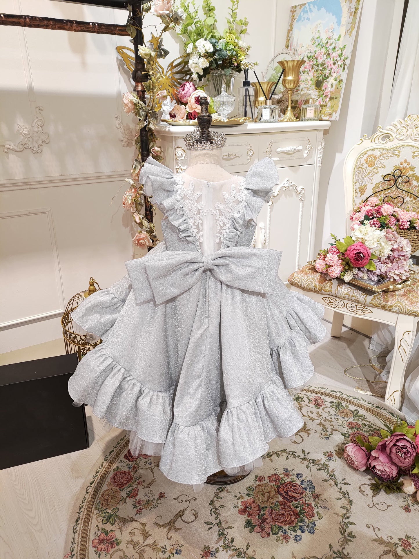 Diamond Foxtrot - Silver White Lurex Dress