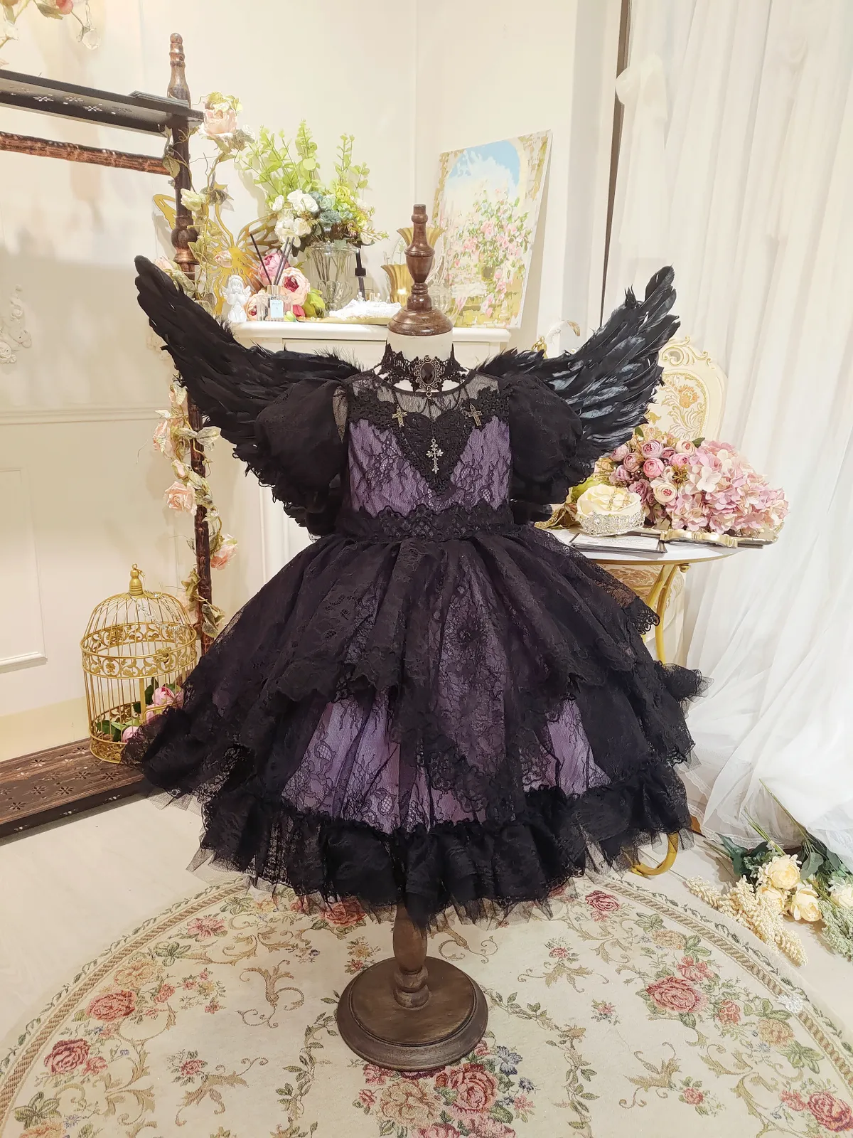 Little Witch Amelia - Purple & Black Lace Dress princessprojectco Little Witch Amelia - Purple & Black Lace Dress princessprojectco