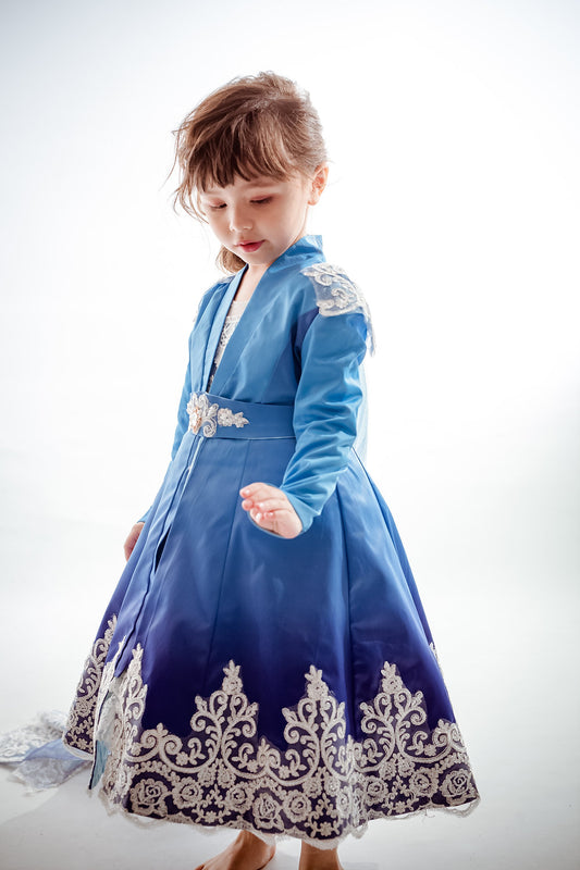 Elsa Blue Ombre Trench Coat