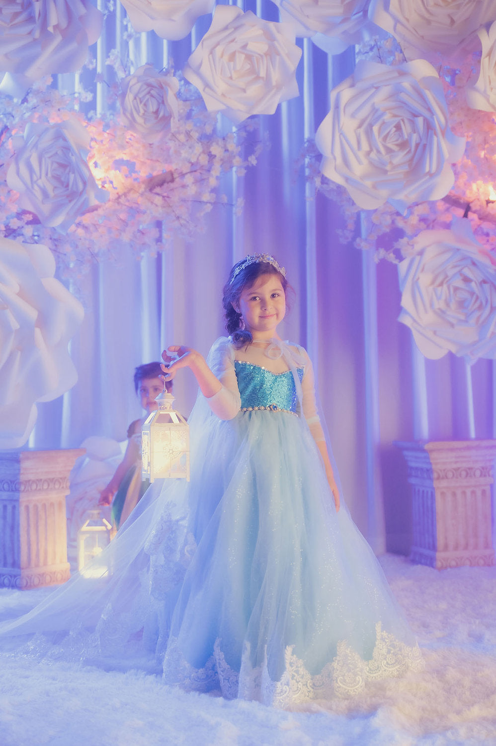 Queen Elsa Blue Sequin Gown