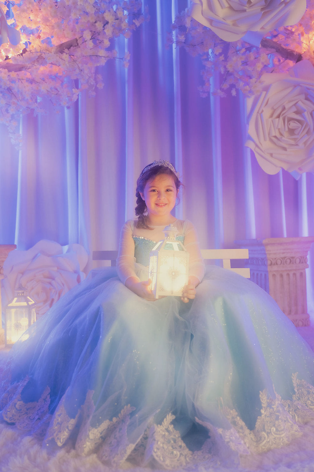 Queen Elsa Blue Sequin Gown