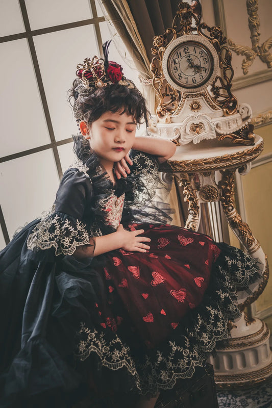 Queen of Hearts Red & Black Lace Set (Dress & Coat)